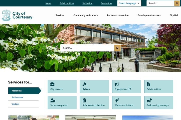 City of Courtenay website redesign by City of Courtenay