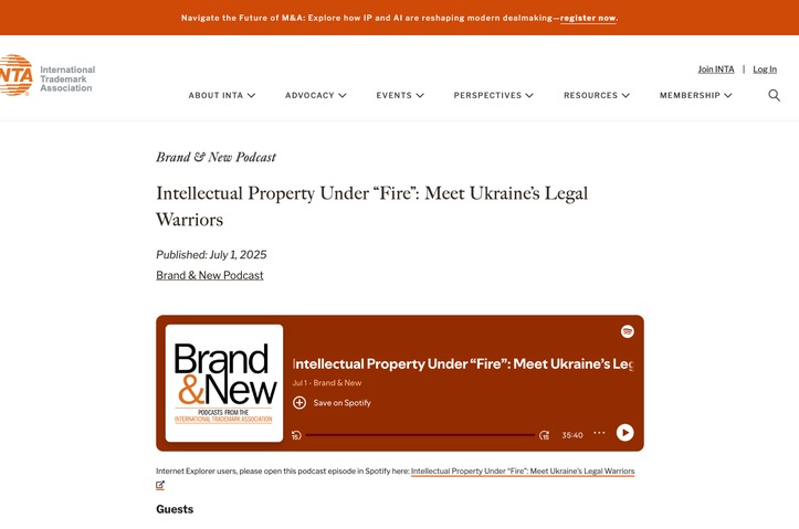 Intellectual Property Under “Fire”: Meet Ukraine’s Legal Warriors by International Trademark Association (INTA)