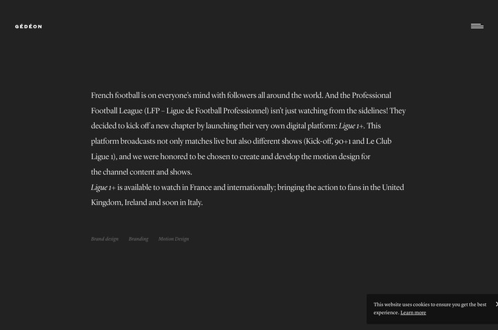 LIGUE 1+ / DIGITAL PLATFORM by Gedeon