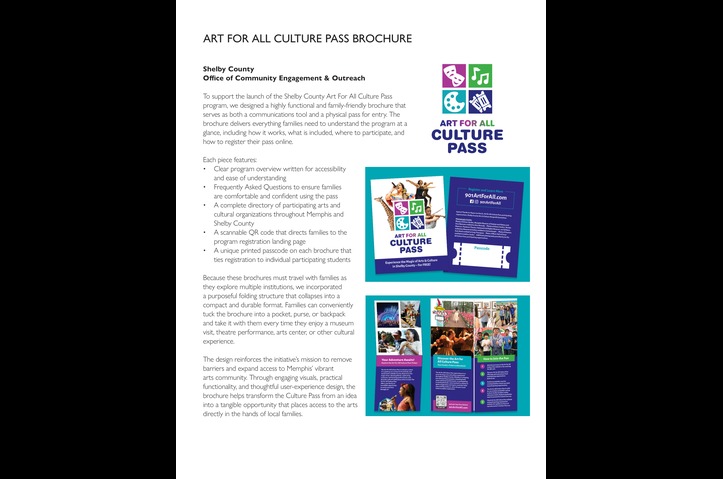 Art for All Culture Pass Brochure by Kelley & Associates Advertising