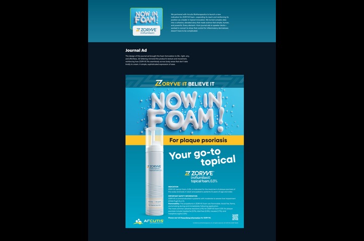 Arcutis | Zoryve Foam | Print Ad by SFC Group