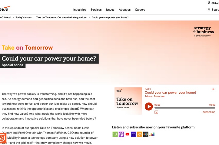 Could your car power your home? by PwC's strategy+business