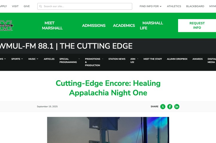 Cutting Edge Encore - Healing Appalachia Night One by WMUL