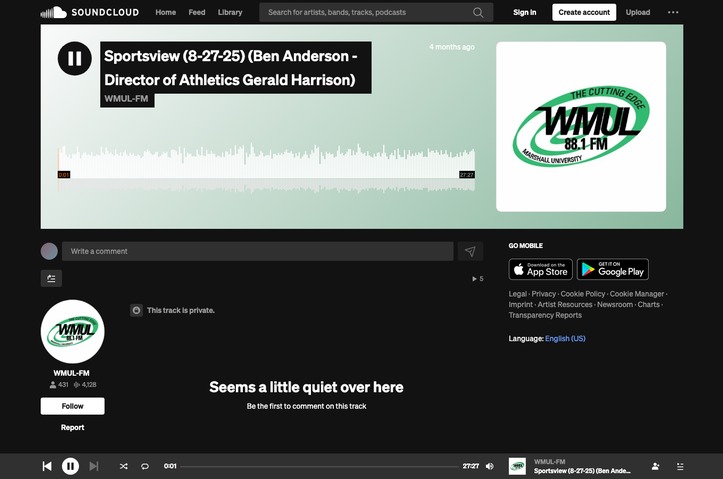 Sportsview Featuring Director of Athletics Gerald J. Harrison by WMUL