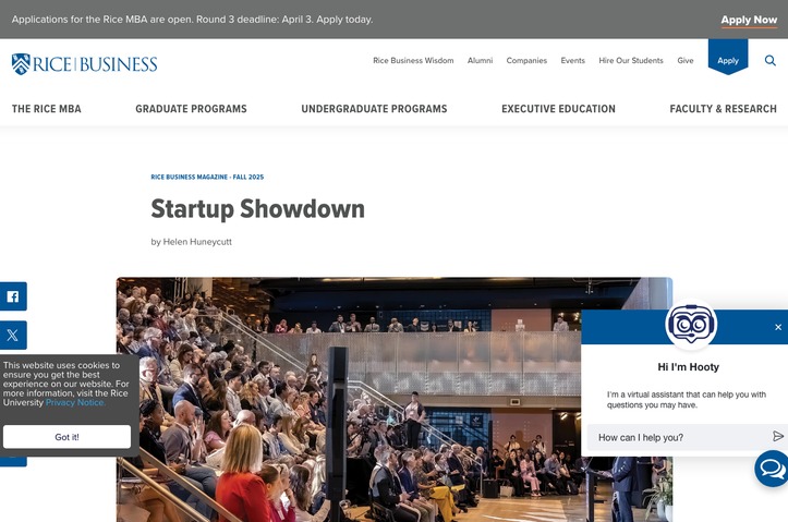 The Rice Business Magazine: Startup Showdown by Rice Business: the business school at Rice University