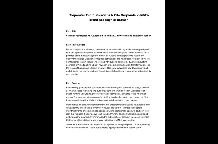 Creaxion Reimagines Its Future: From PR Firm to AI-Powered Brand Innovation Agency by Creaxion