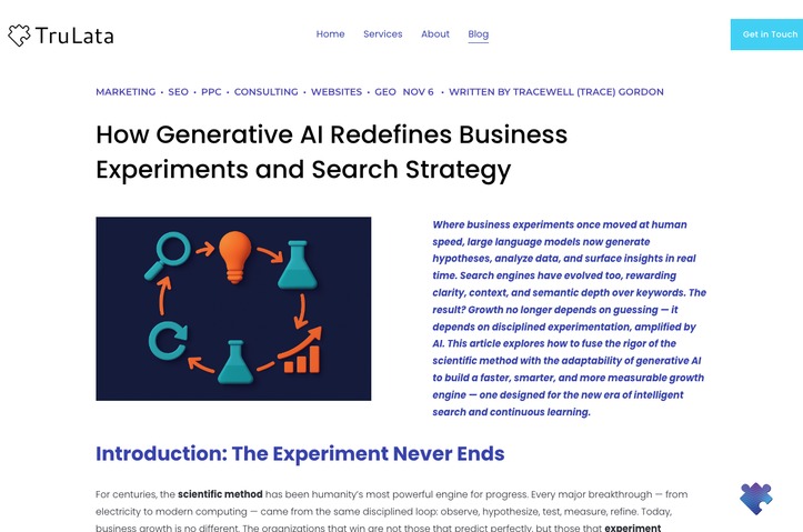 How Generative AI Redefines Business Experiments and Search Strategy by TruLata LLC