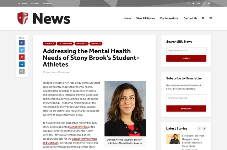 Addressing the Mental Health Needs of Stony Brook's Student Athletes by Stony Brook University