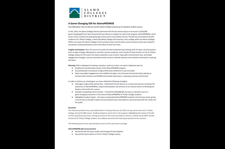 A Game-Changing Gift for AlamoPROMISE by Alamo Colleges District