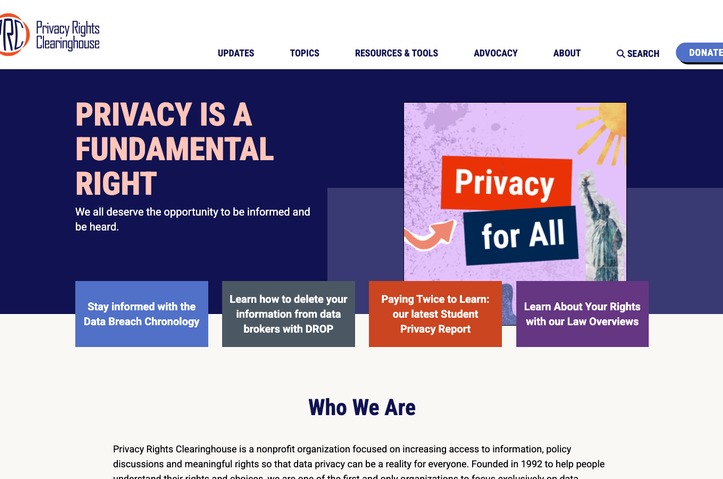 Privacy Rights Clearinghouse Website Redesign by Rootid, LLC