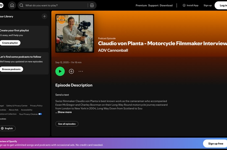 Claudio von Planta - Motorcycle Filmmaker Interview by ADV Cannonball LLC