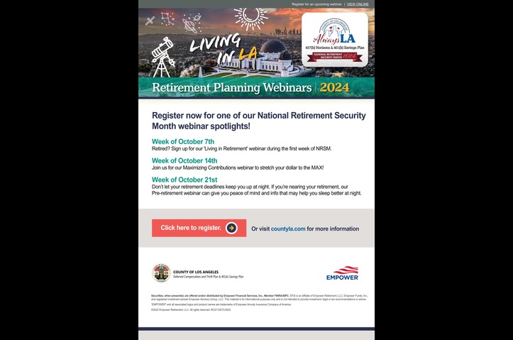 2024 County of Los Angeles National Retirement Security Month Campaign by Empower