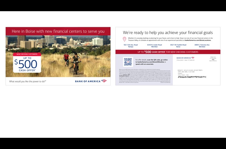 We're Ready to Serve You in Boise Postcard by Bank of America