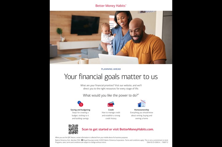 Your financial goals matter to Us Statement Mailer by Bank of America
