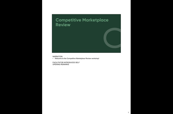 Competitive Marketplace Review by Octane Learning