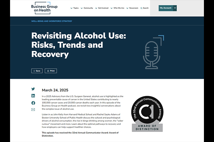 Revisiting Alcohol Use: Risks, Trends and Recovery by Business Group on Health
