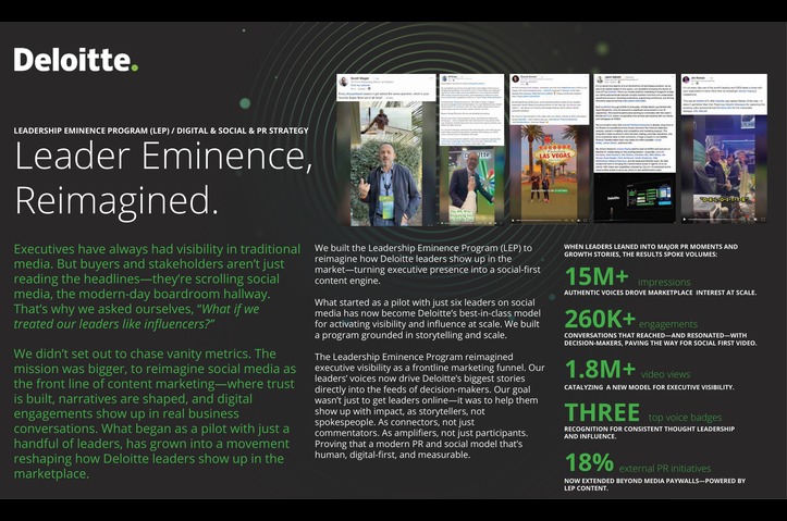 Leadership Eminence Program: Cultivating Leader Influence to Drive Engagement and Business Growth by Deloitte Services LP