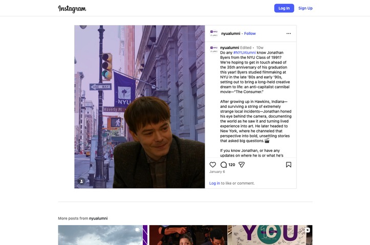 Where is Jonathan Byers? by New York University