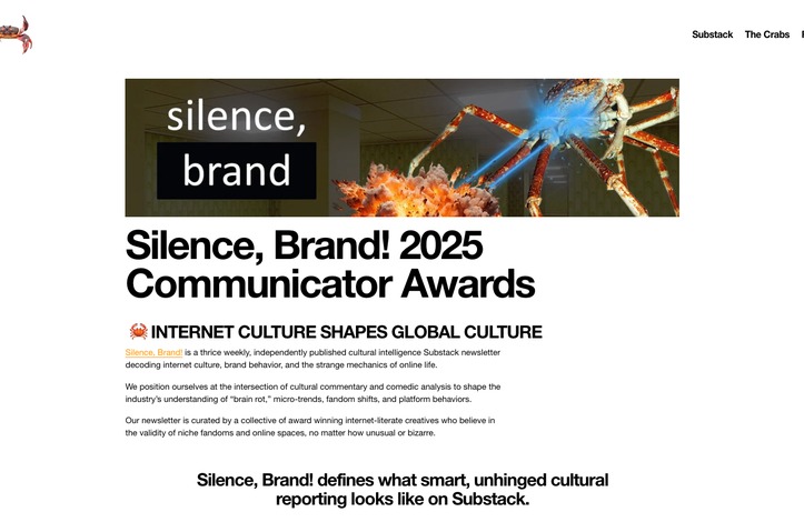 Silence, Brand! 2025 Communicator Awards Entry by Silence, Brand!