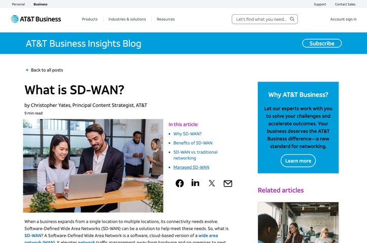 Connectivity 101_What is SD-WAN article by AT&T Multimedia Services