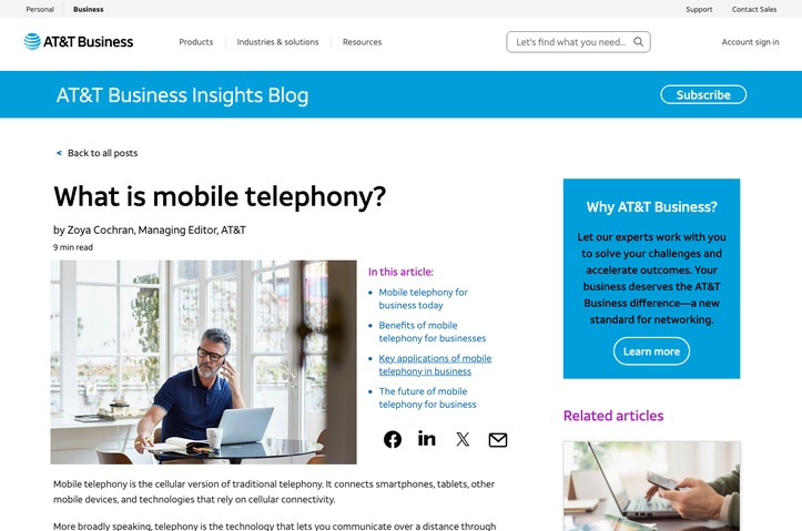 Connectivity_What is mobile telephony article by AT&T Multimedia Services