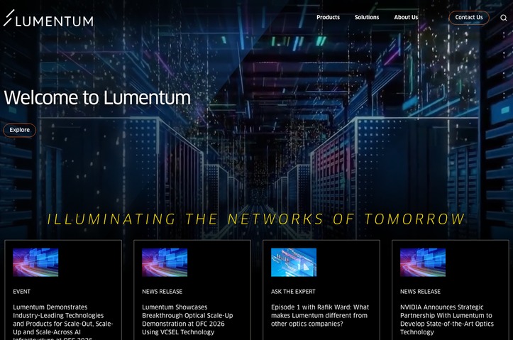 New company website by Lumentum