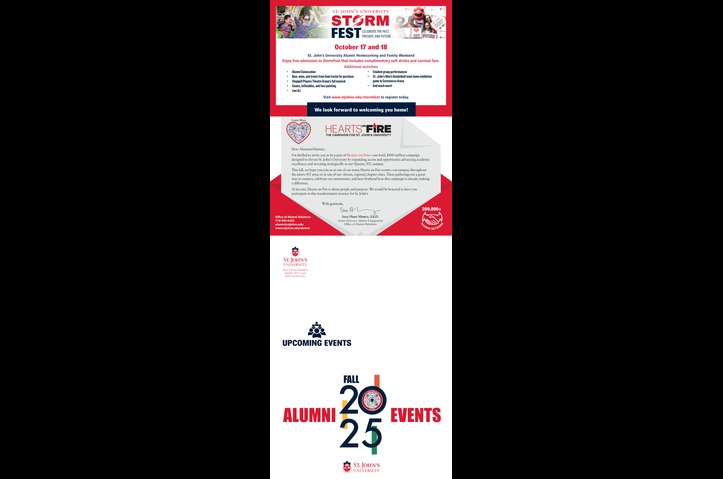 2025 Fall Alumni Events Mailer by St. John's University