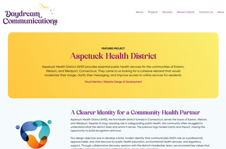 Aspetuck Health District Website Redesign by Daydream Communications