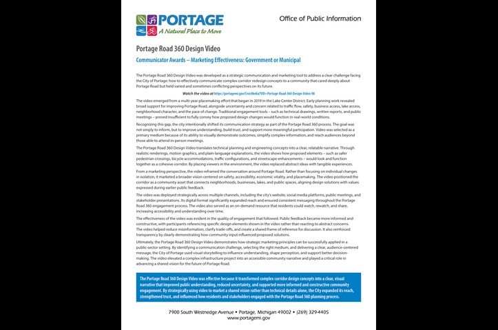 Portage Road 360 Design by City of Portage, Michigan