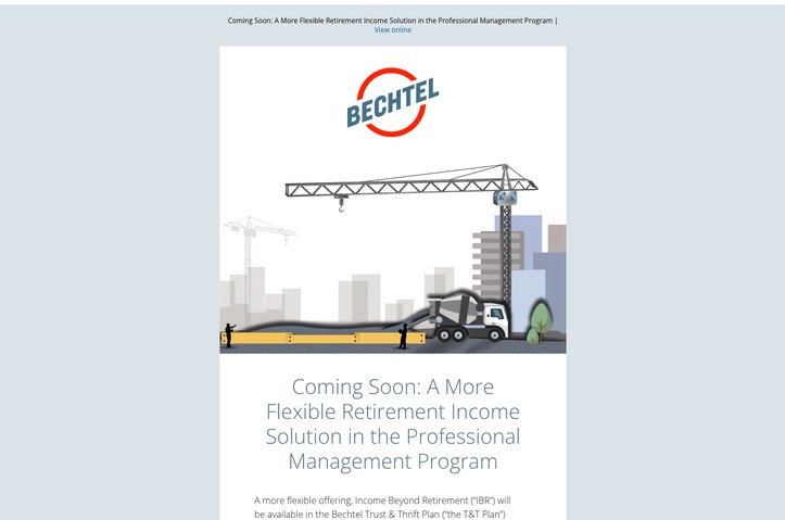Bechtel Income Beyond Retirement Launch by Empower