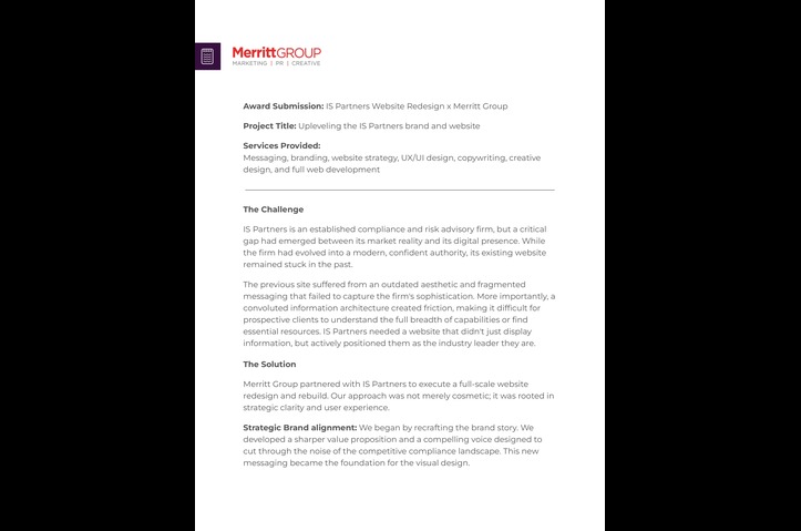 IS Partners Website Redesign x Merritt Group by Merritt Group
