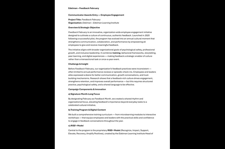 Feedback February by Edelman