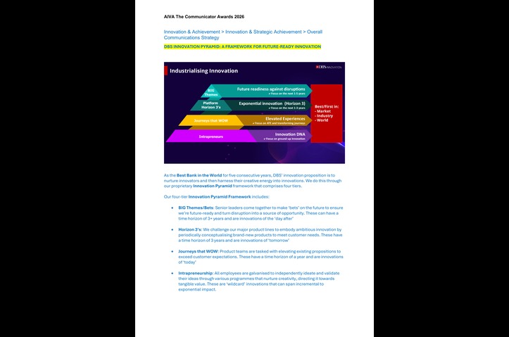 DBS Innovation Pyramid: A Framework For Future-Ready Innovation by DBS Bank