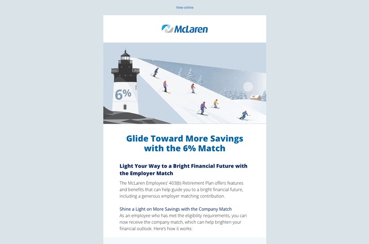 McLaren Shining a Light on Retirement Quarterly Match Campaign by Empower