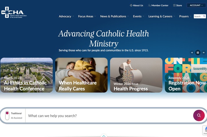 CHA Website Redesign by Catholic Health Association