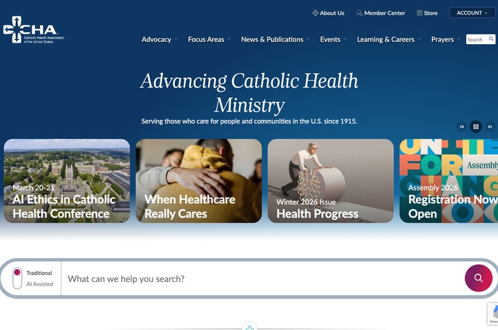 CHA Website Redesign by Catholic Health Association