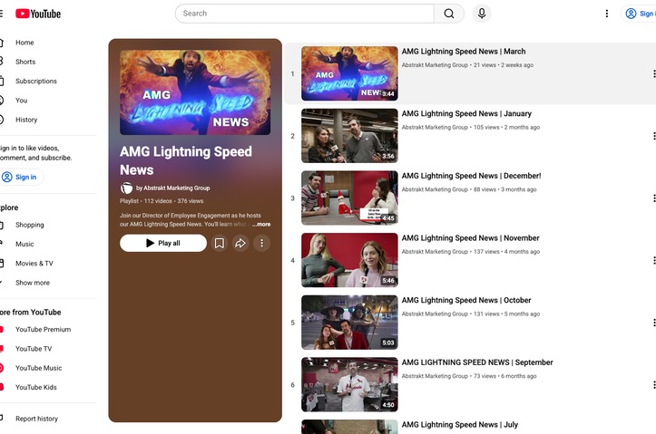 AMG Lightning Speed News by Abstrakt Marketing Group