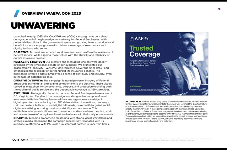 UNWAVERING | WAEPA Out-Of-Home (OOH) Campaign | Nonprofit Life Insurance for Federal Employees by WAEPA