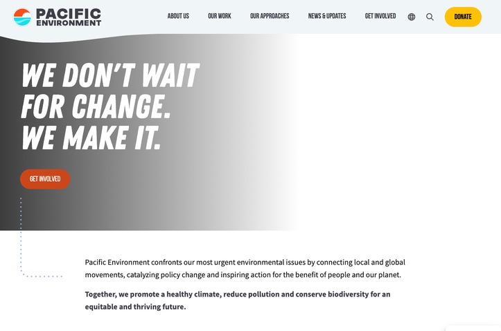 Pacific Environment website by Pacific Environment