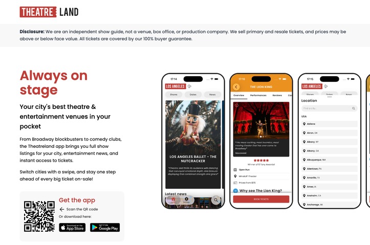 Theatreland App by Nevado Limited
