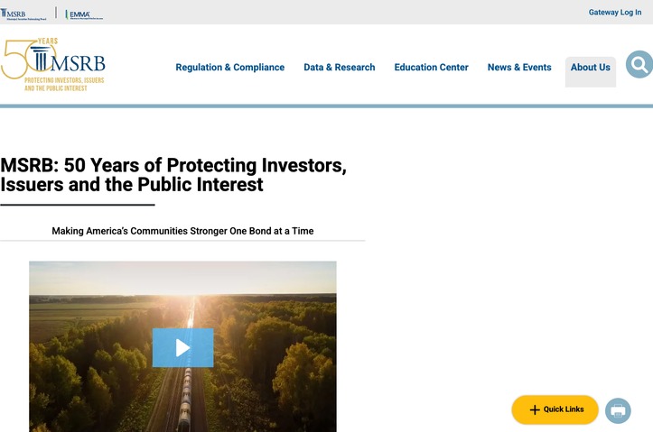 MSRB 50th Anniversary by Municipal Securities Rulemaking Board