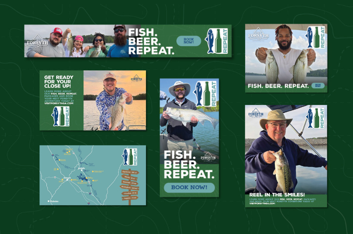 Visit Forsyth GA - Fish. Beer. Repeat - campaign by Accent Creative Group